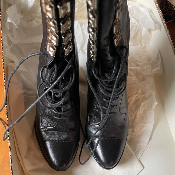 Chloe Sevigny X Opening Ceremony black platform boots SZ 7 - Picture 7 of 9